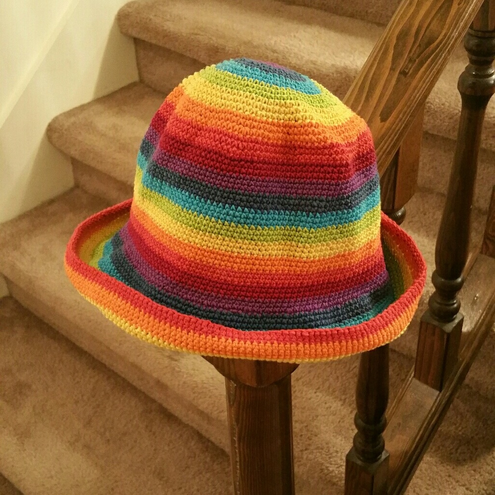 Rainbow 🌅 Handmade Hat ❤💙💚💜💛 HaPpY  PrIdE!!